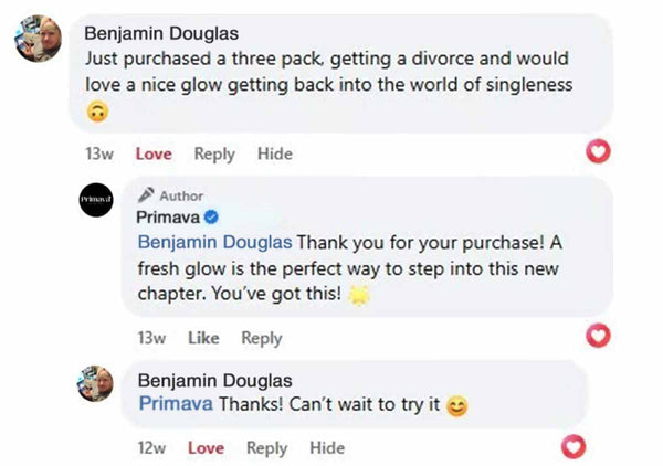 Customer review on Facebook