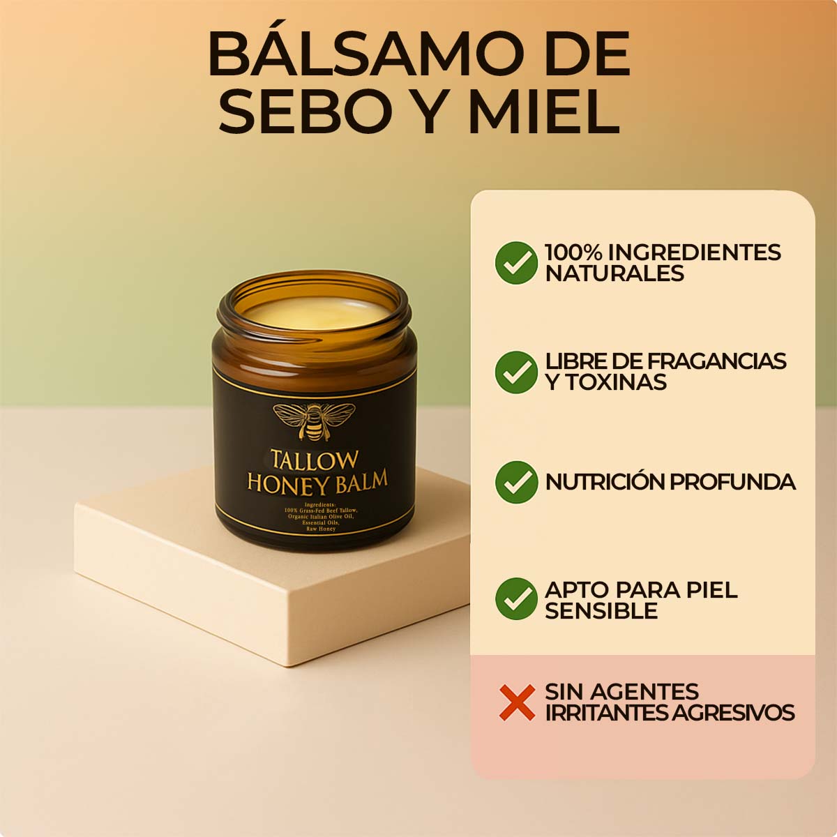 Golden Tallow – Bálsamo Puro de Sebo y Miel