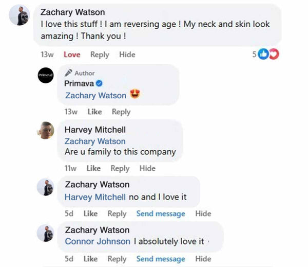 Customer review on Facebook