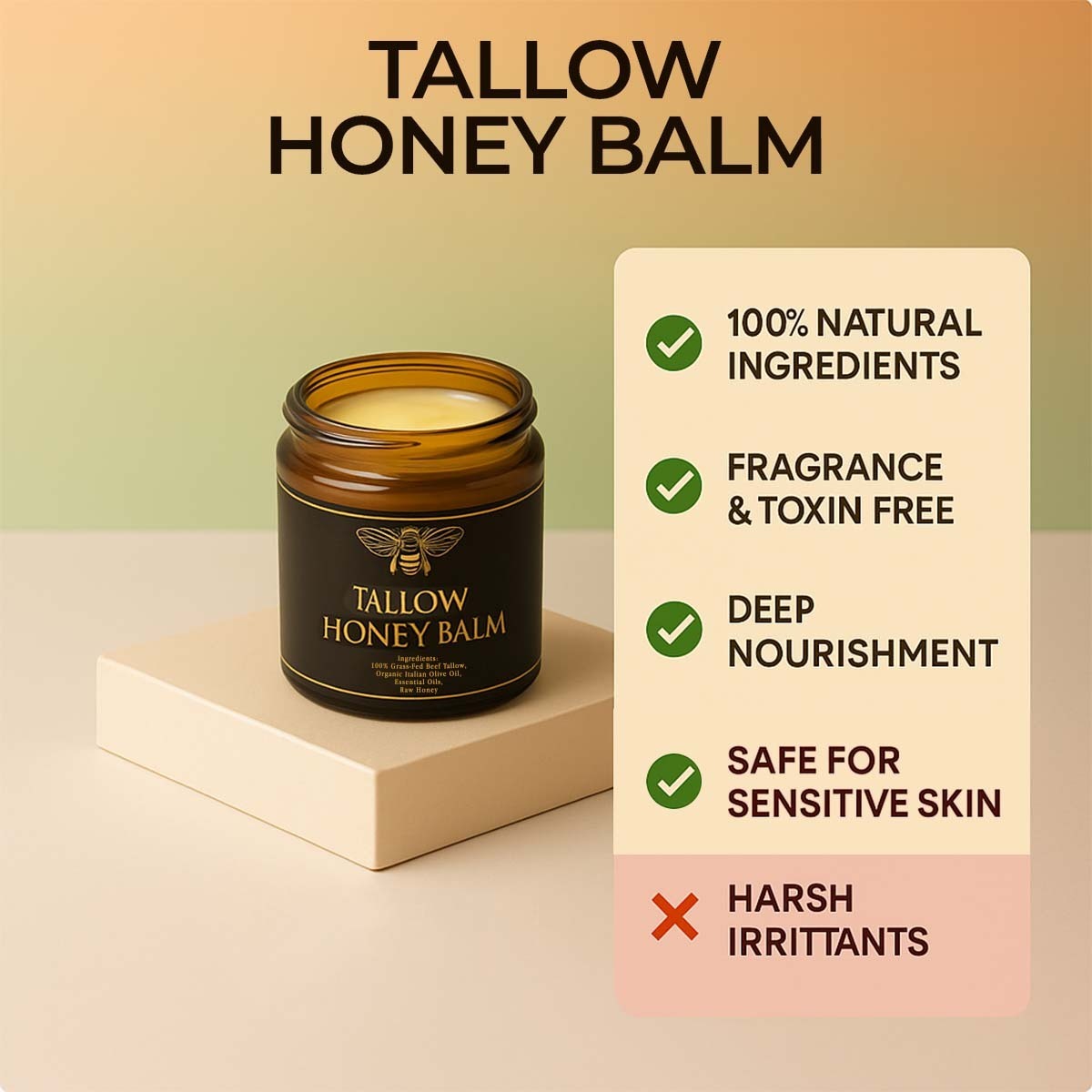 Golden Tallow – Pure Tallow Honey Balm